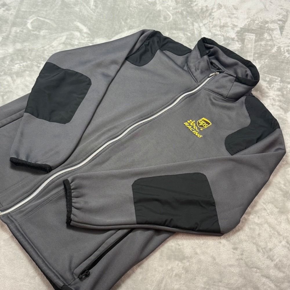 OGIO UPS Racing Jacket Mens XL Full Zip Fleece Lined Gray Black - Picture 1 of 8